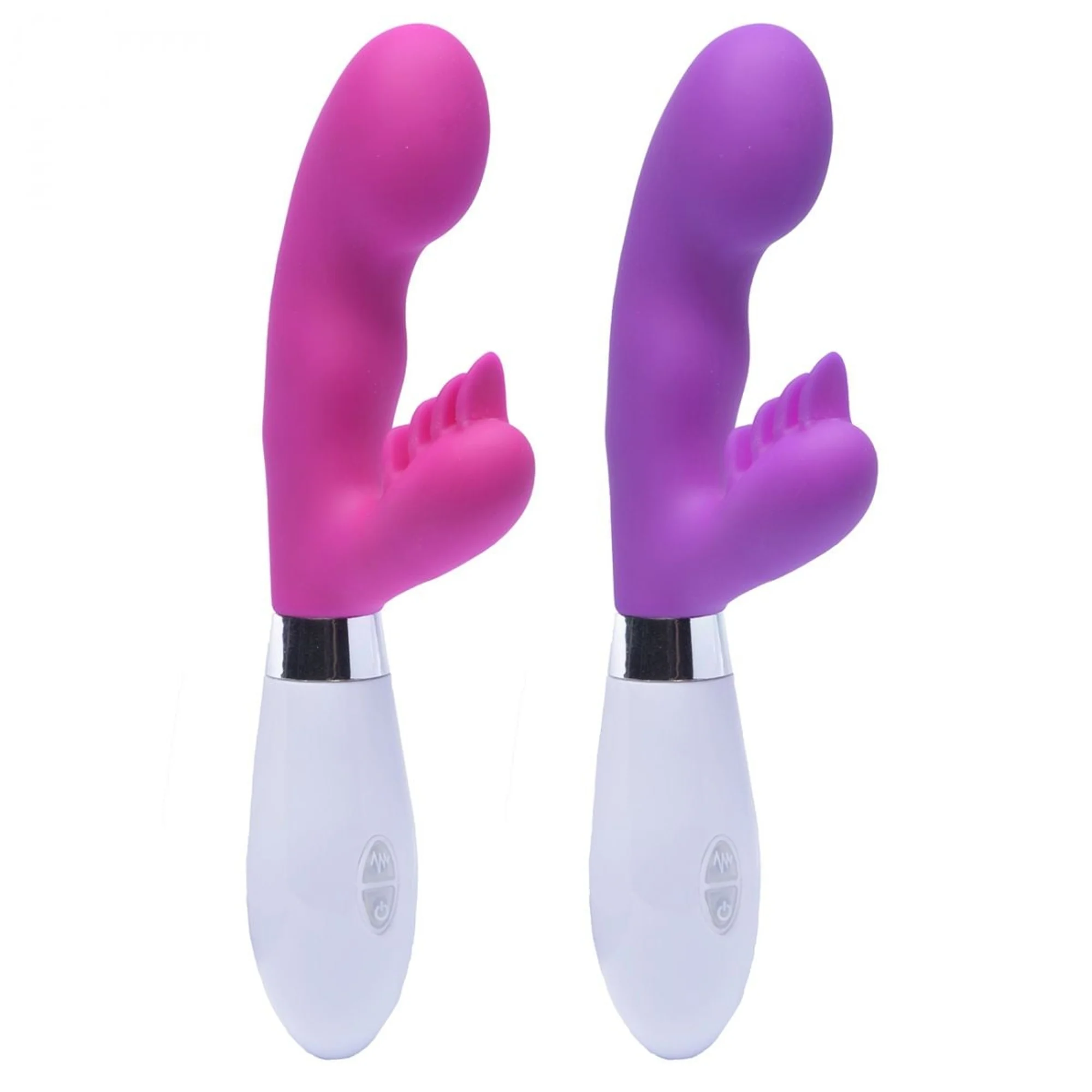 Vibrador Em Silicone Com Estimulador De Clitoris Aron - PINK