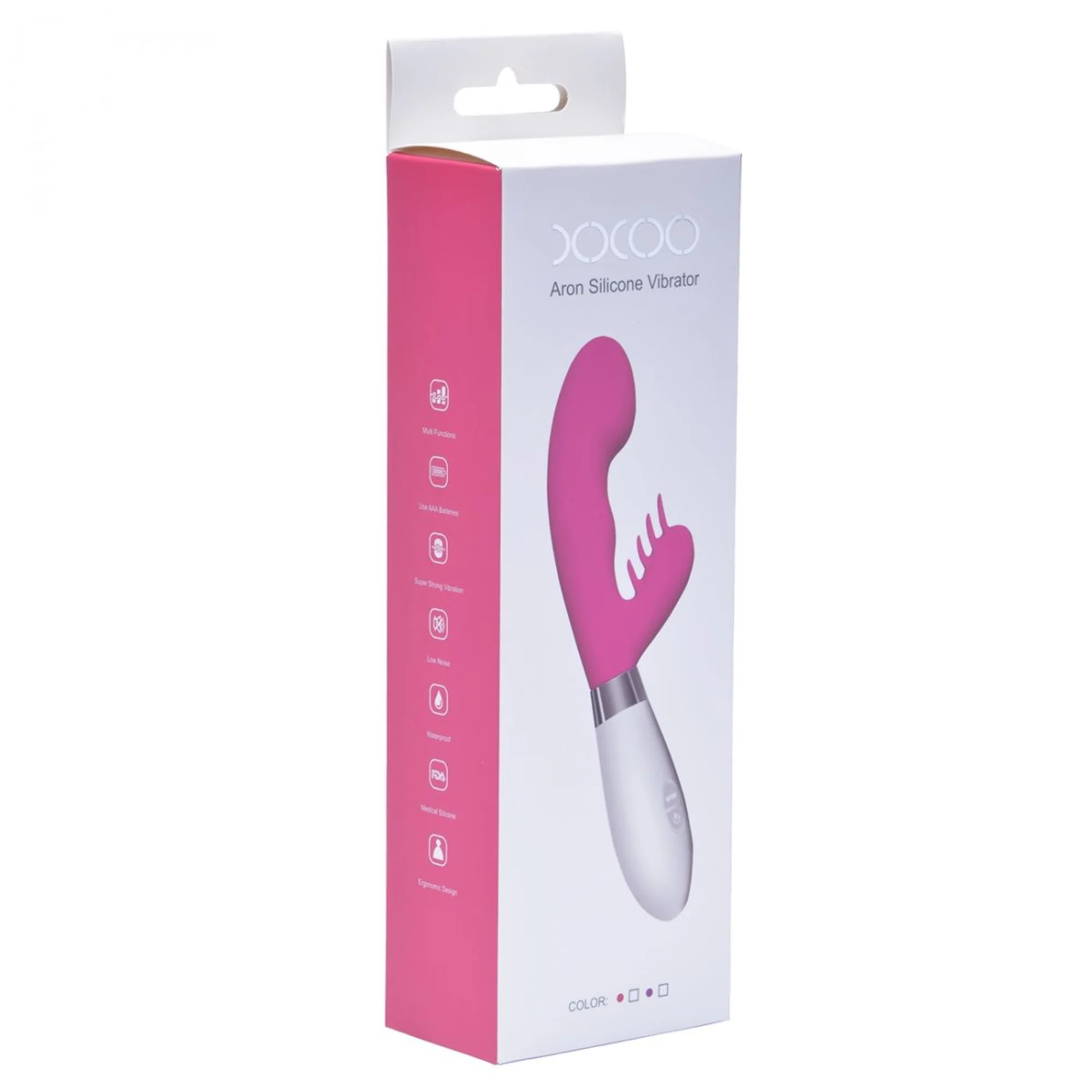 Vibrador Em Silicone Com Estimulador De Clitoris Aron - PINK - Imagem 2