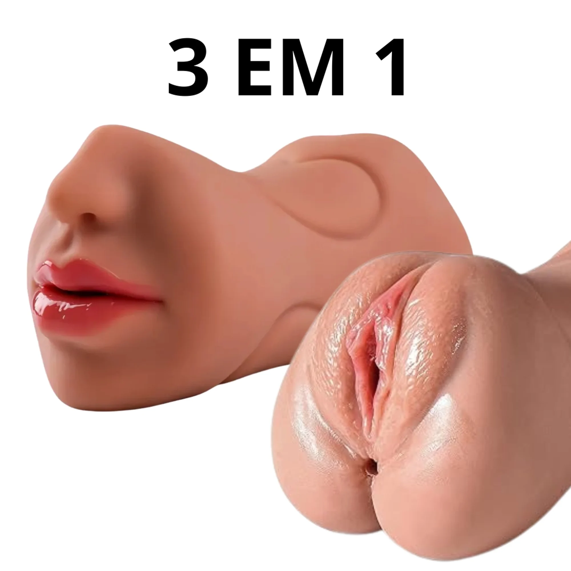Masturbador 3 Em 1 Com Boca Vagina E Ânus Vibe Toys - Image 5