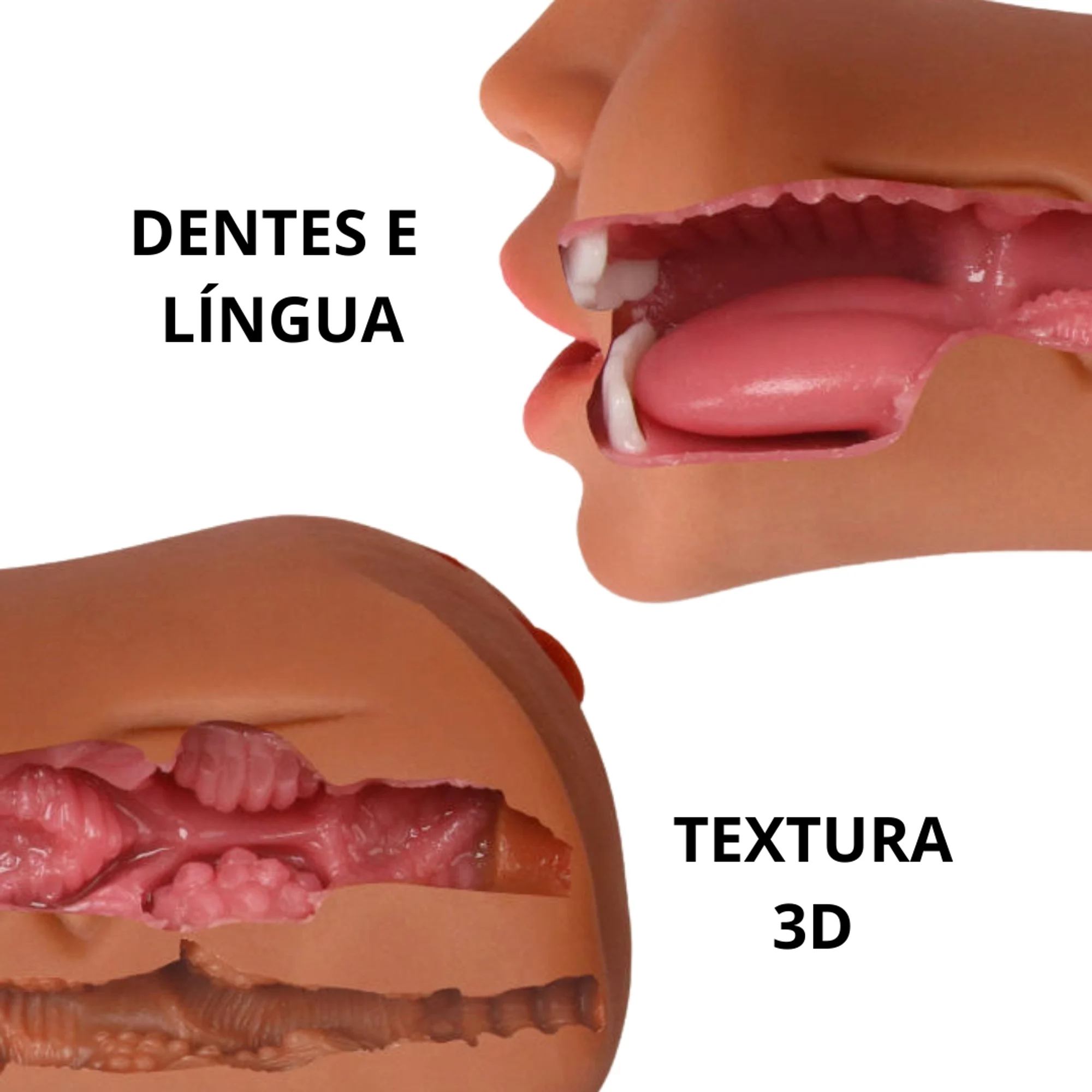 Masturbador 3 Em 1 Com Boca Vagina E Ânus Vibe Toys - Image 2