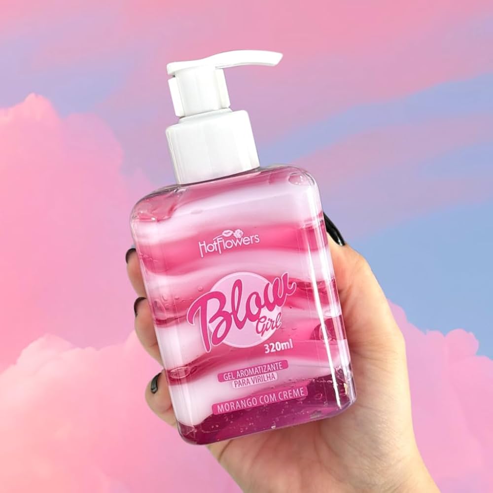 Blow Girl Gel Aromatizante Para Virilha 320Ml Hot Flowers - Morango
