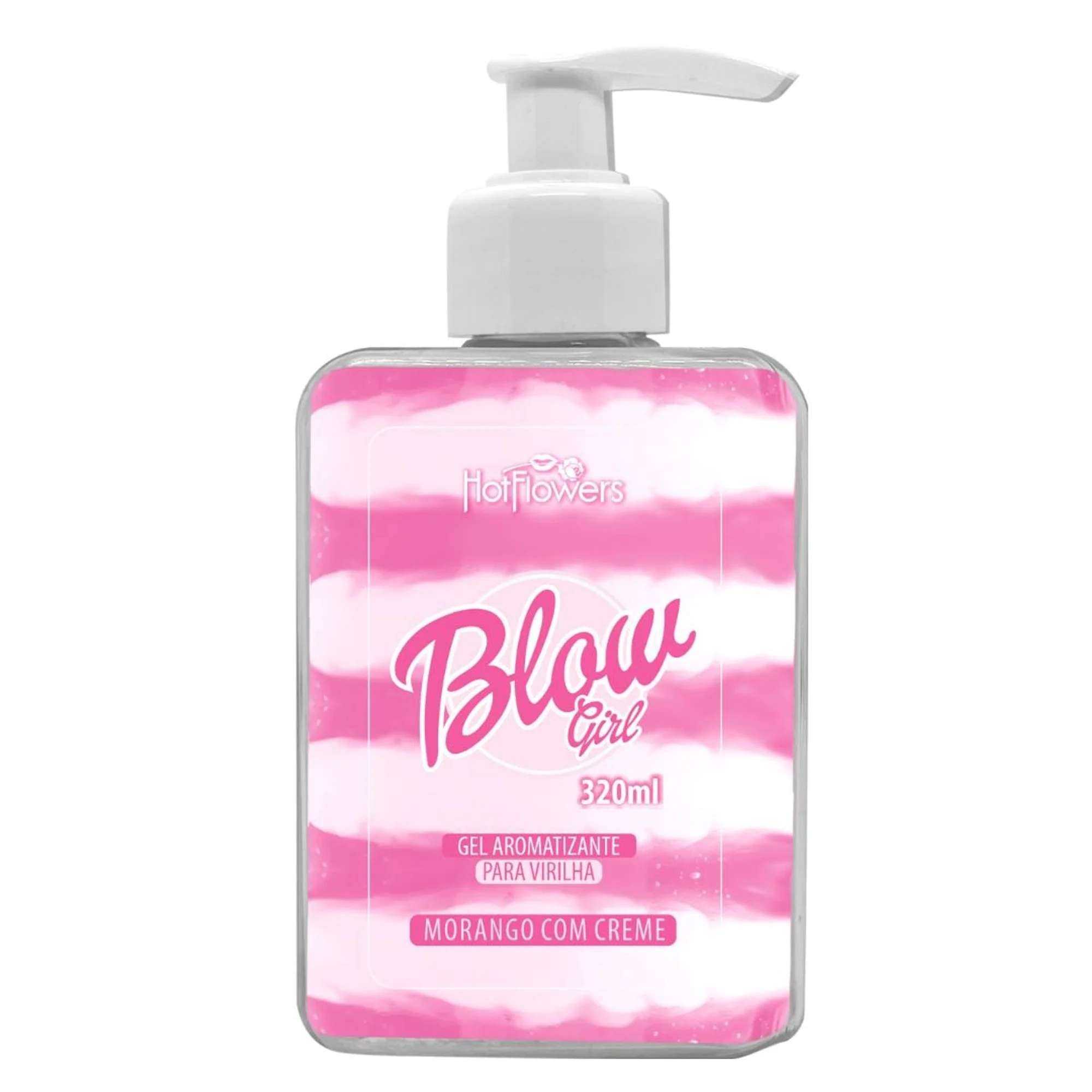 Blow Girl Gel Aromatizante Para Virilha 320Ml Hot Flowers - Morango - Imagem 3